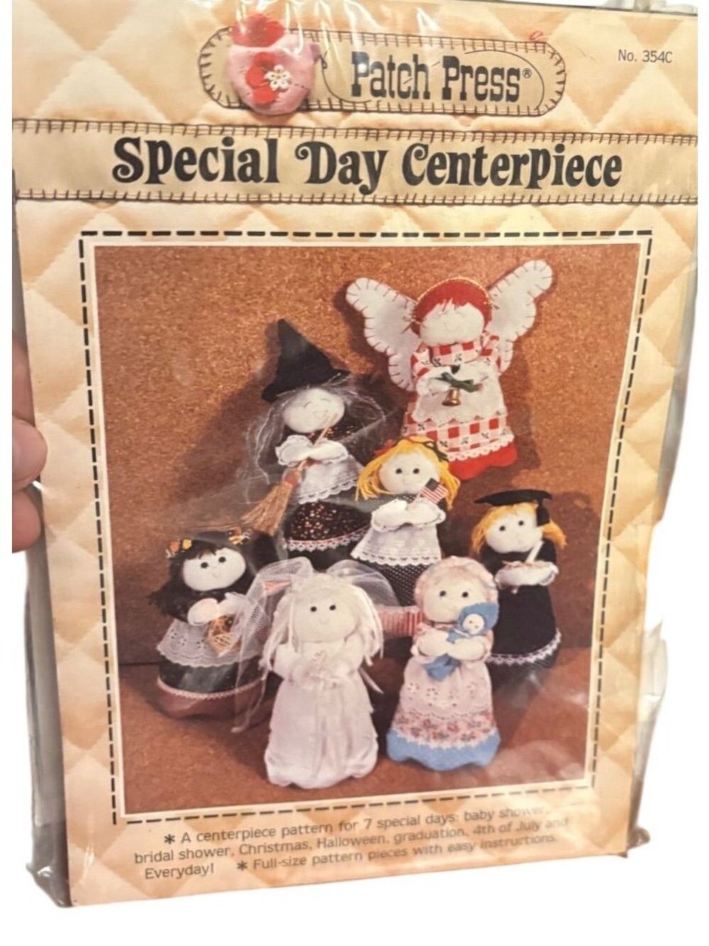 Vintage Patch Press Special Day Centerpiece Craft Patterns 354C Katie Dixon 1981